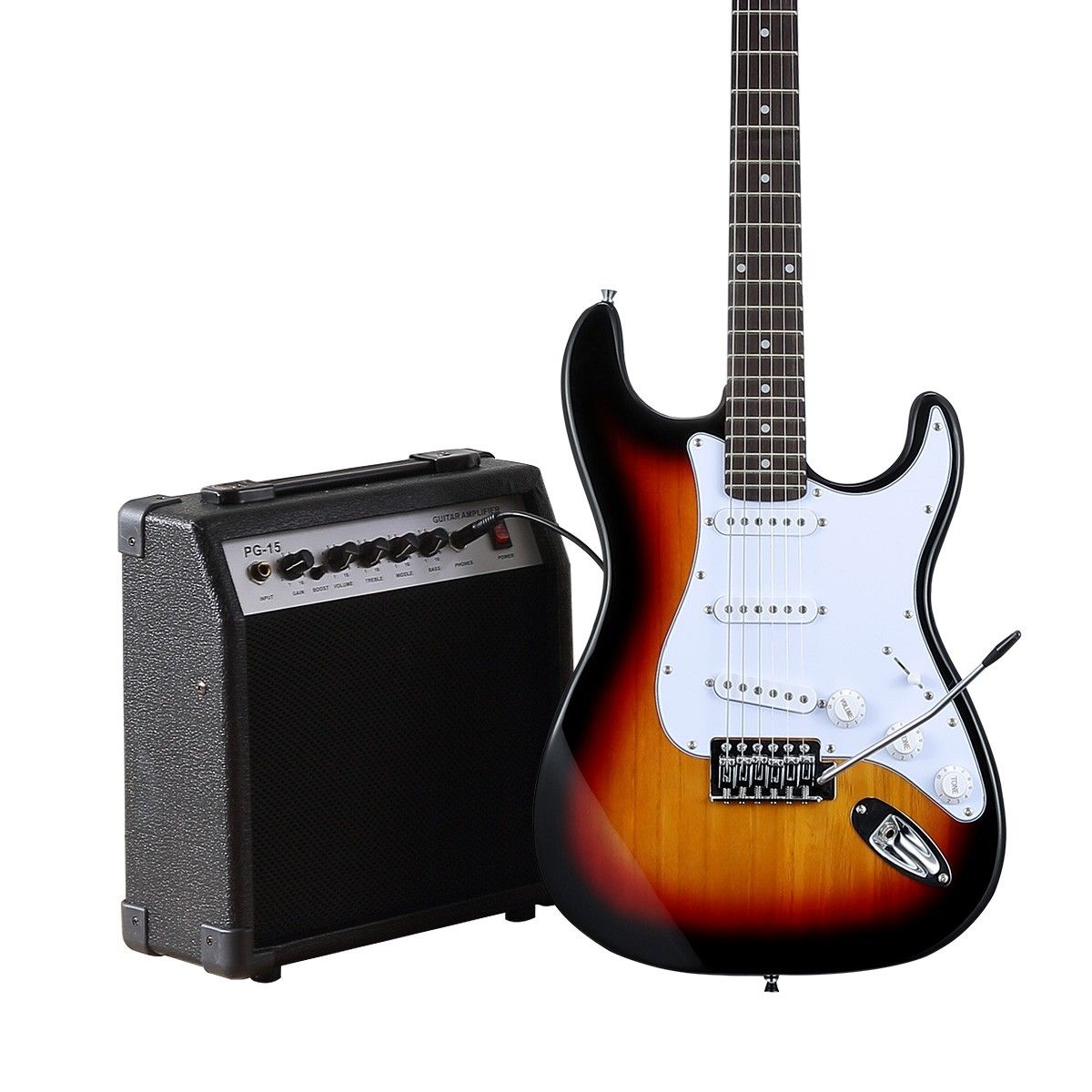 Melodic 39 inch Full Size Electric Guitar with 25W Rock Amplifier Guitar Stand Beginner Accessory Kit