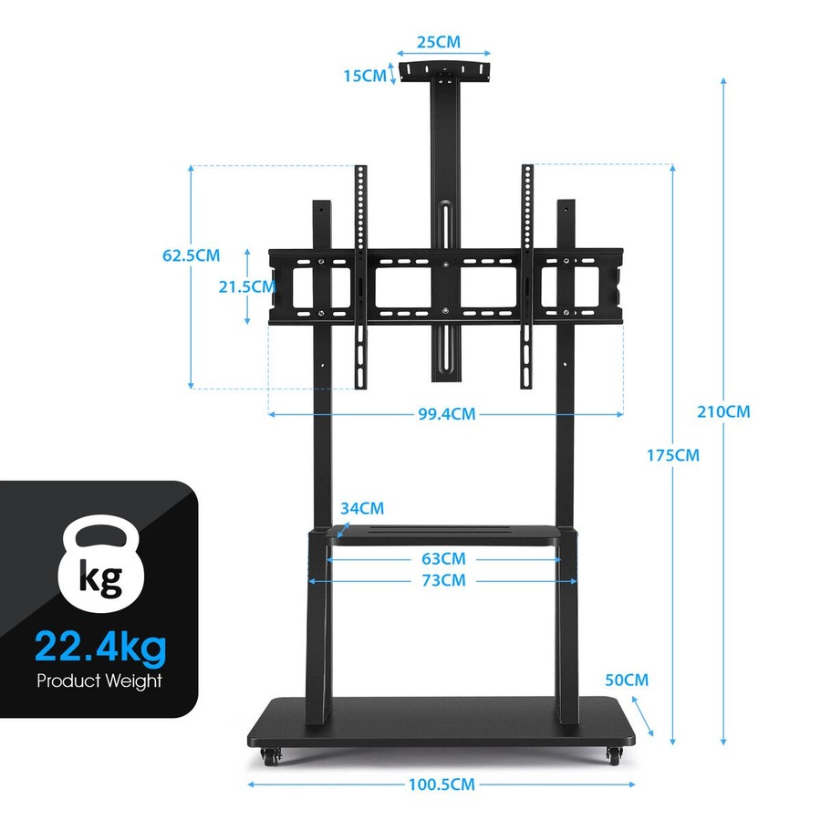 Buy Mobile TV Stand Mount Bracket Trolley 50-98 Inch LED LCD Screen ...