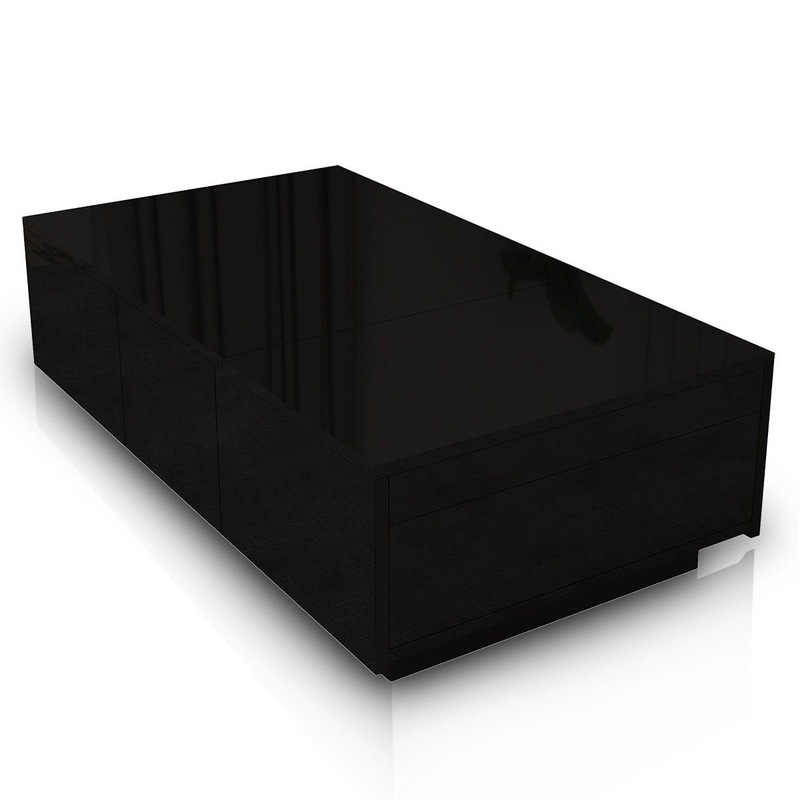 Buy Modern 2 Drawer Coffee Table Slide Top Storage High Gloss