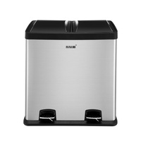 Dual Pedal Rubbish Bin Trash Can 60L