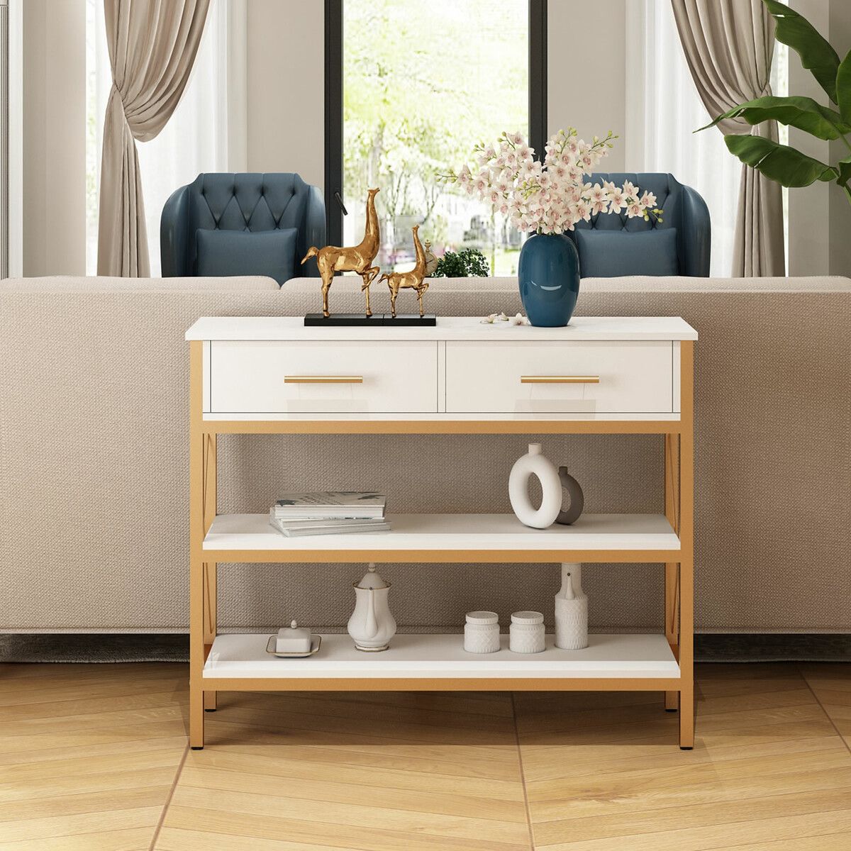 Modern entryway deals table with drawers