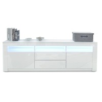 2 Doors 2 Drawers Modern TV Stand White