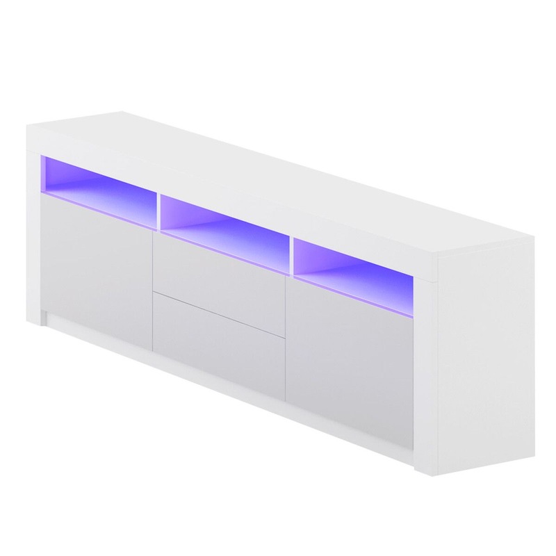 Buy Modern TV Unit Wood Entertainment Stand High Gloss Front