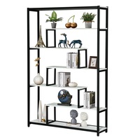 Multi-Level Vintage Bookshelves Bookcase Storage Rack Display Shelf for Home and Office