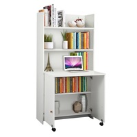 Multifunctional Computer Desk Bookshelf Wooden Storage Organiser Modern Furniture
