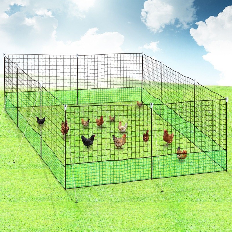 21m x 125cm PE Net Chicken Fence Chooks Ducks Hens Poultry Netting