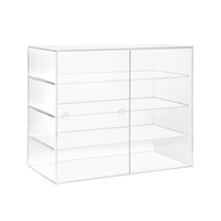 Cake Display Cabinet Large Acrylic Bakery Donuts Cupcake Stand Case Unit Holder Muffin Donut Pastries 4-Tier 5mm Thick