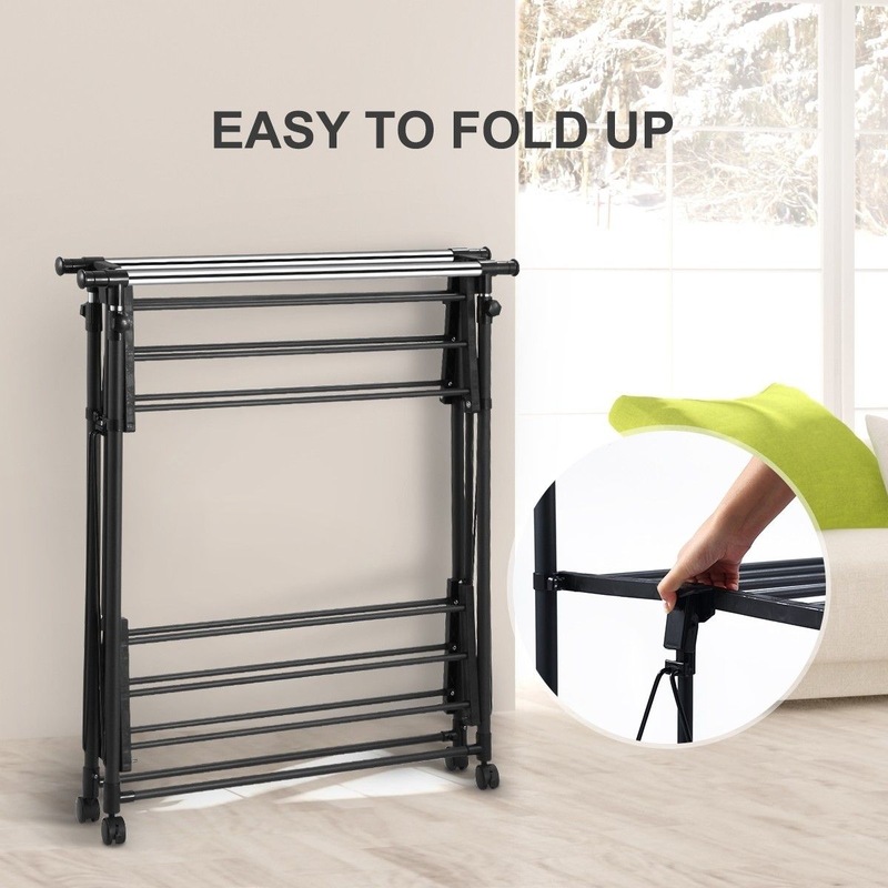 Buy Luxsuite Adjustable DoublePole Telescopic Clothes Rack Hanger With