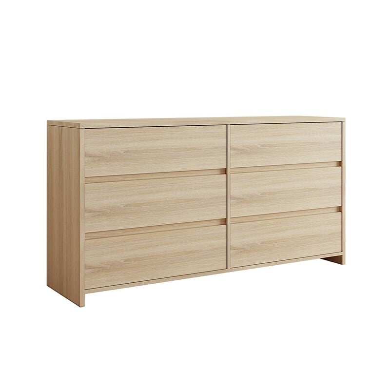 Oak Wooden 6 Drawer Chest Bedroom Drawers Storage Unit