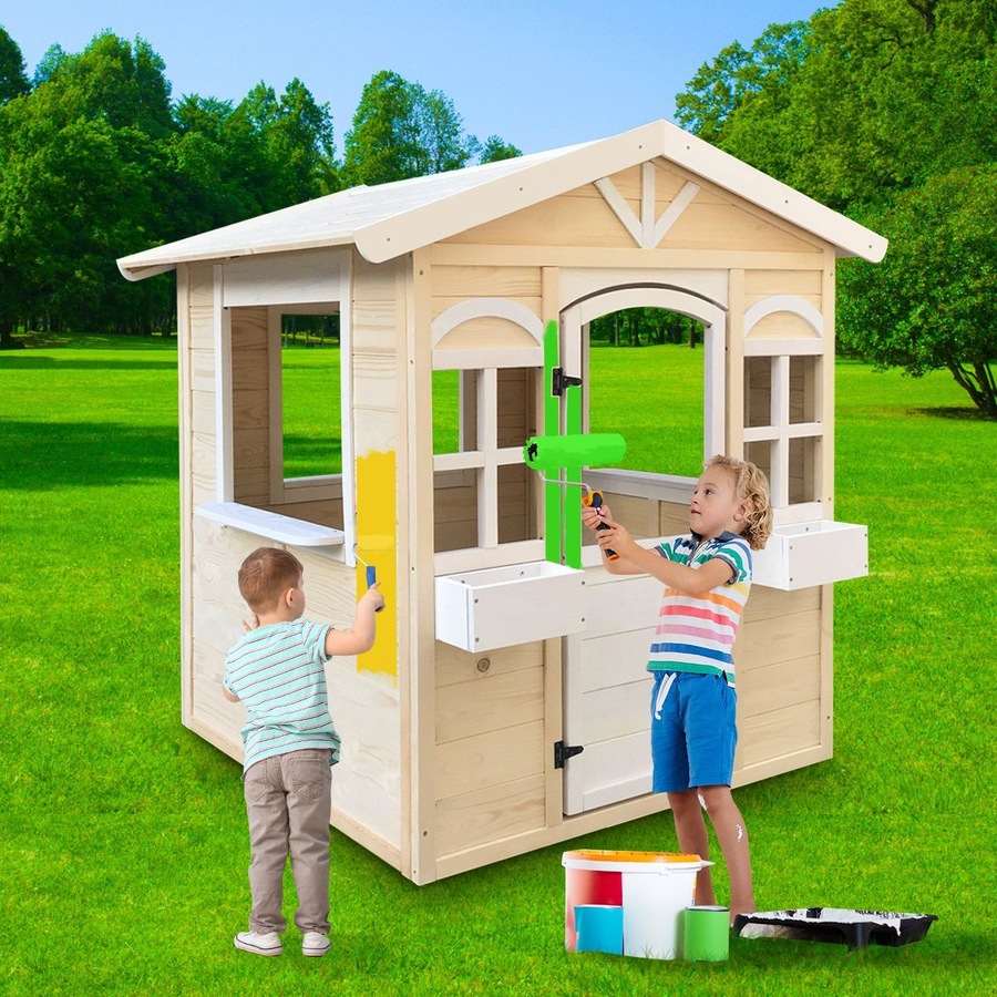Outdoor Kids Cubby House Wooden Playhouse