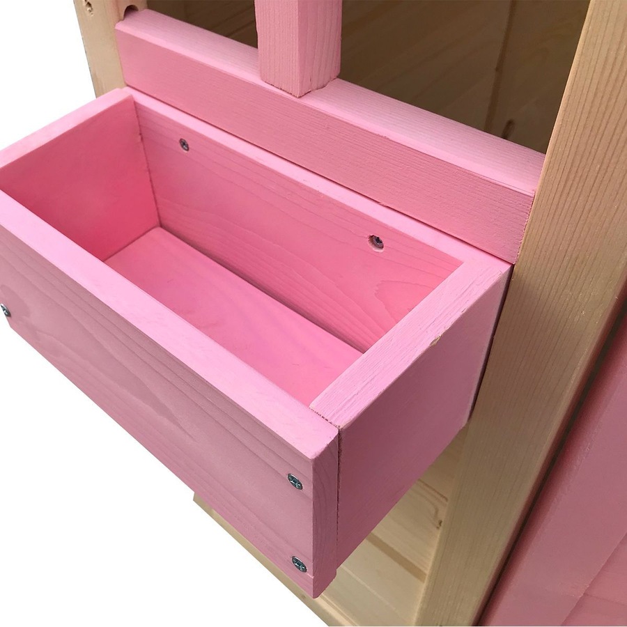 Outdoor Kids Cubby House Wooden Playhouse Pink