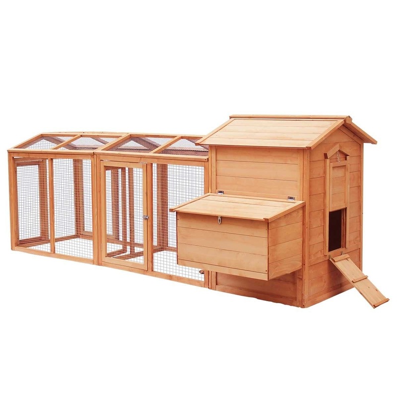 Buy Petscene 284cm Wood Chicken Rabbit Coop Hen House Hutch Poultry