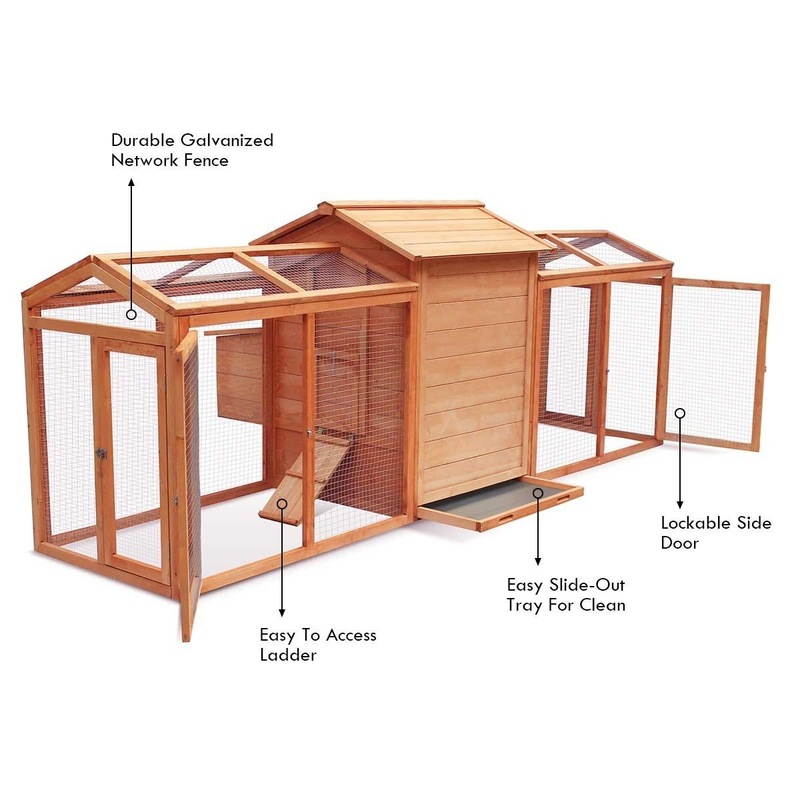 Buy Petscene 284cm Wood Chicken Rabbit Coop Hen House Hutch Poultry