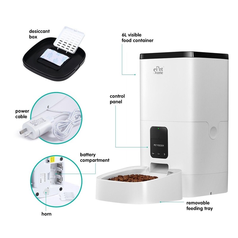 Buy Petscene 6L Automatic Pet Feeder WiFi Enabled Smart Dog Cat Feeder