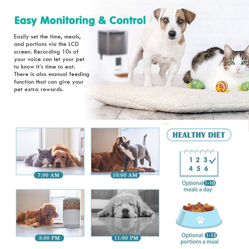 Buy Petscene 6L Automatic Pet Feeder Wi-Fi Enabled Smart Dog Cat