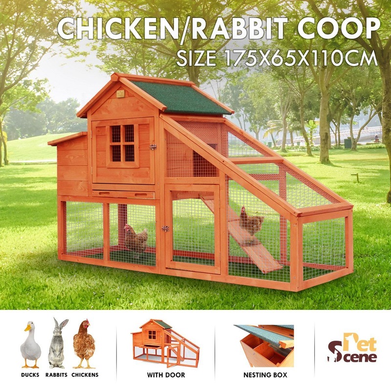 Petscene Chicken Coop Backyard Hen Rabbit Hutch House Cage MyDeal