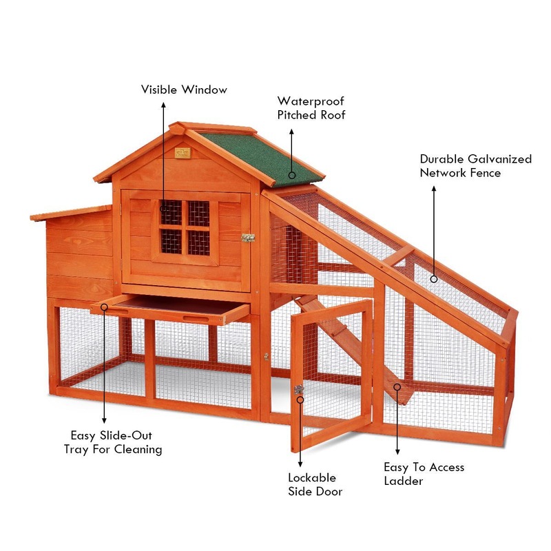 Petscene Chicken Coop Backyard Hen Rabbit Hutch House Cage MyDeal