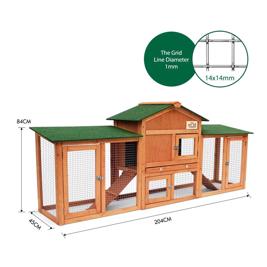 Buy Chicken Run Coop Chook Cage Wood House Rabbit Hutch Bunny Duck ...