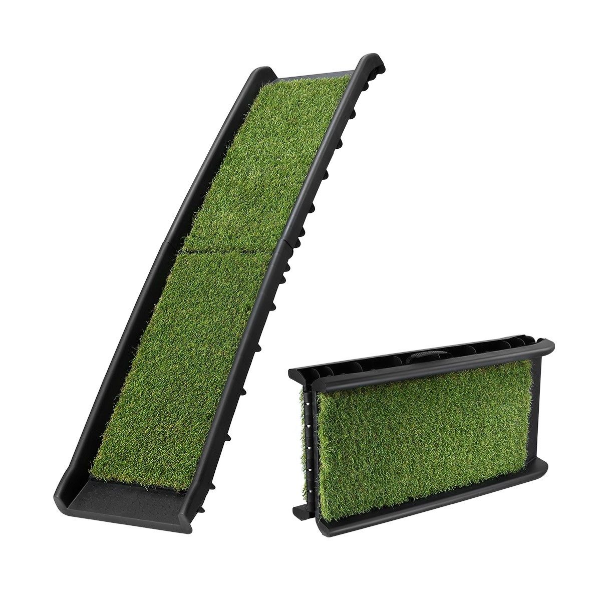 Dog Ramp Car Stairs Puppy Steps Doggy Pet Climbing Ladder Artificial Grass for SUV Folding
