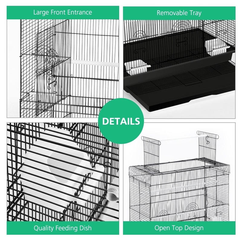 Buy Petscene Large Metal Bird Cage Open Top Aviary Flight Cage for ...