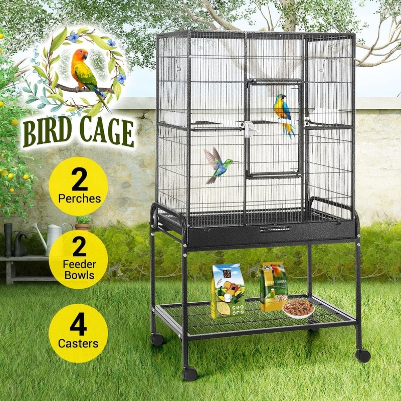 Large Metal Bird Cage Parrot House Canary Home Budgie Aviary Indoor ...