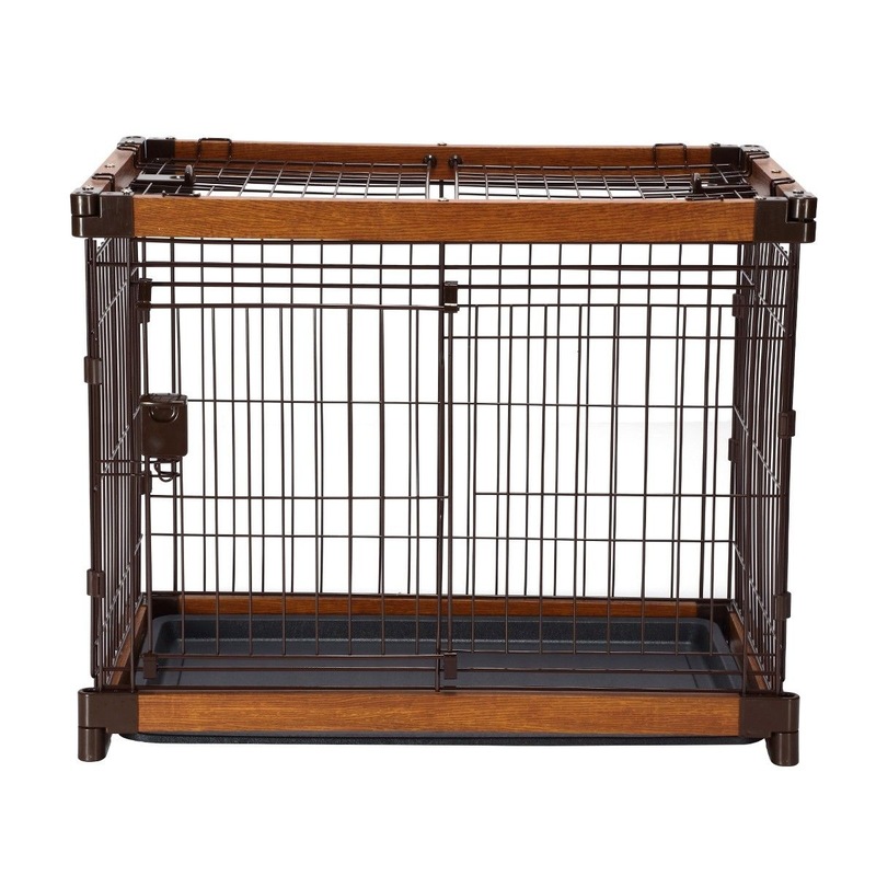 Buy Petscene M Size Cat Dog Wire Crate Pet Cage Enclosure w/ WPC Frame