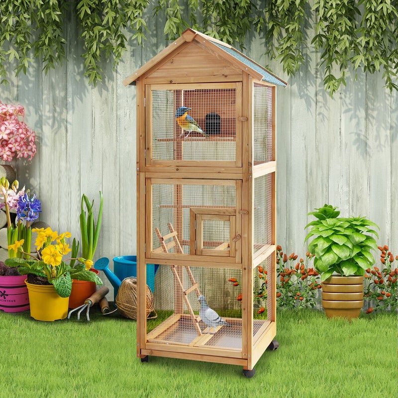 Buy Petscene Pet Bird Cage Large Aviary Cockatiel House Budgie Parrot Pigeon  Outdoor Indoor with Wheels - MyDeal