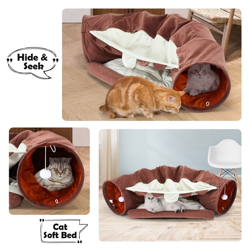 Animals Favorite Cat Play Mat, Cat Tent Activity Center with Hanging Toys