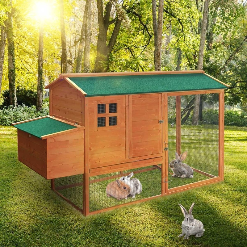 Buy Petscene Wooden Chicken Coop Run 200cm Walk-in Rabbit Hutch Ferret ...