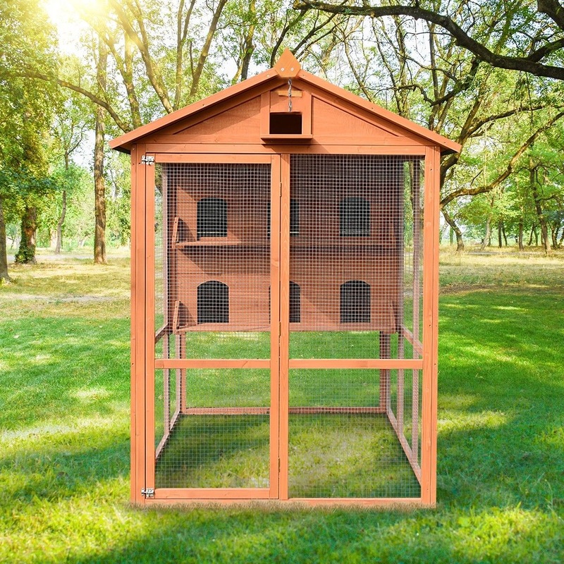 Buy Petscene XL Wood Bird Cage 2-Storey Aviary Pigeon Budgie Canary ...