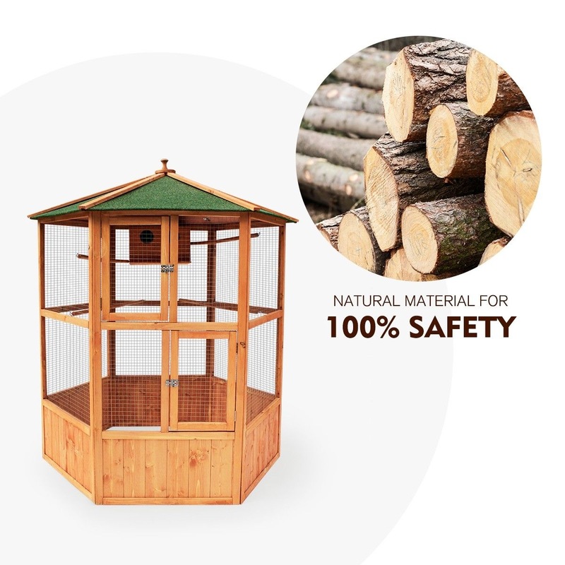 Petscene XL Wooden Bird Cage Pet Home Aviary Budgie Canary Parrot Finch