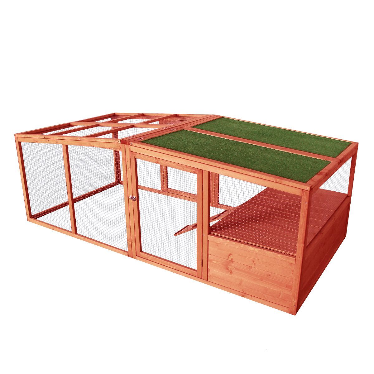 Petscene XXL Walk in Chicken Coop Cage Rabbit Hutch Ferret Poultry Enclosure with Spacious Run