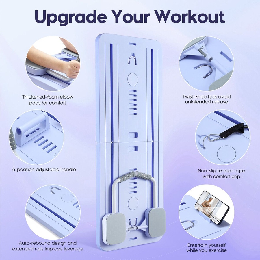 Pilates Board Reformer Abdominal Ab Core Trainer Machine Multifunctional Home Gym Workout Push Up Sliding Exercise Fitness Equipment Resistance Bands