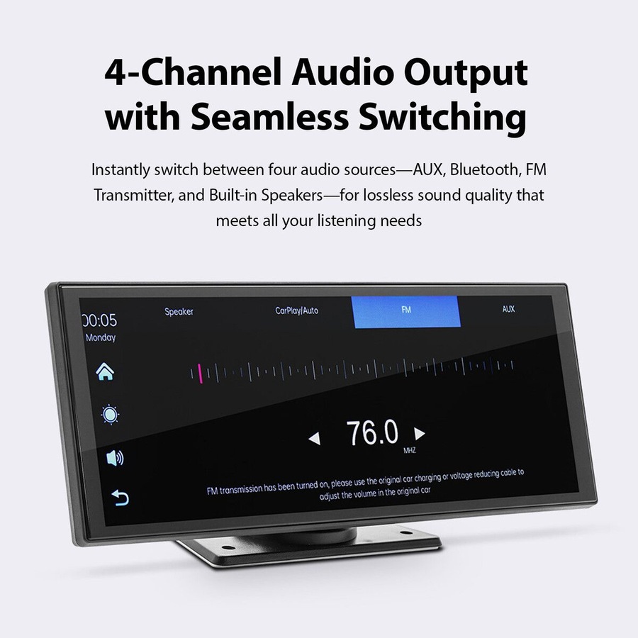 Portable Car Stereo Radio 11.26 Inch Apple Carplay Android Auto MP5 Player Wireless MirrorLink Bluetooth Head Unit FM Audio Vehicle Touchscreen System