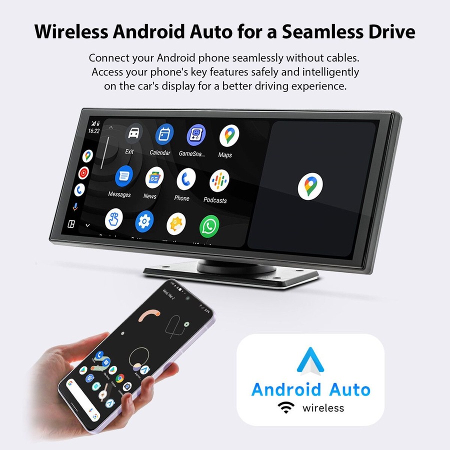Portable Car Stereo Radio 11.26 Inch Apple Carplay Android Auto MP5 Player Wireless MirrorLink Bluetooth Head Unit FM Audio Vehicle Touchscreen System
