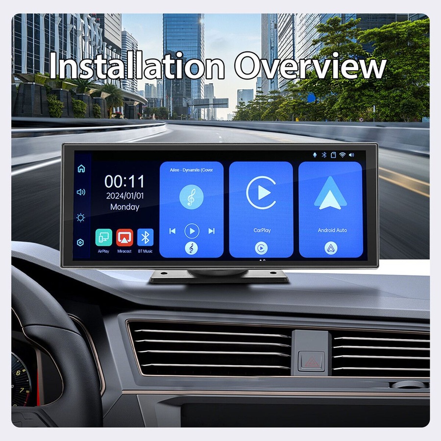 Portable Car Stereo Radio 11.26 Inch Apple Carplay Android Auto MP5 Player Wireless MirrorLink Bluetooth Head Unit FM Audio Vehicle Touchscreen System