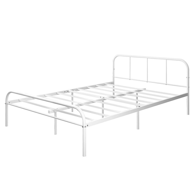 Buy Queen Bed Frame Base Platform Mattress Foundation White Metal with