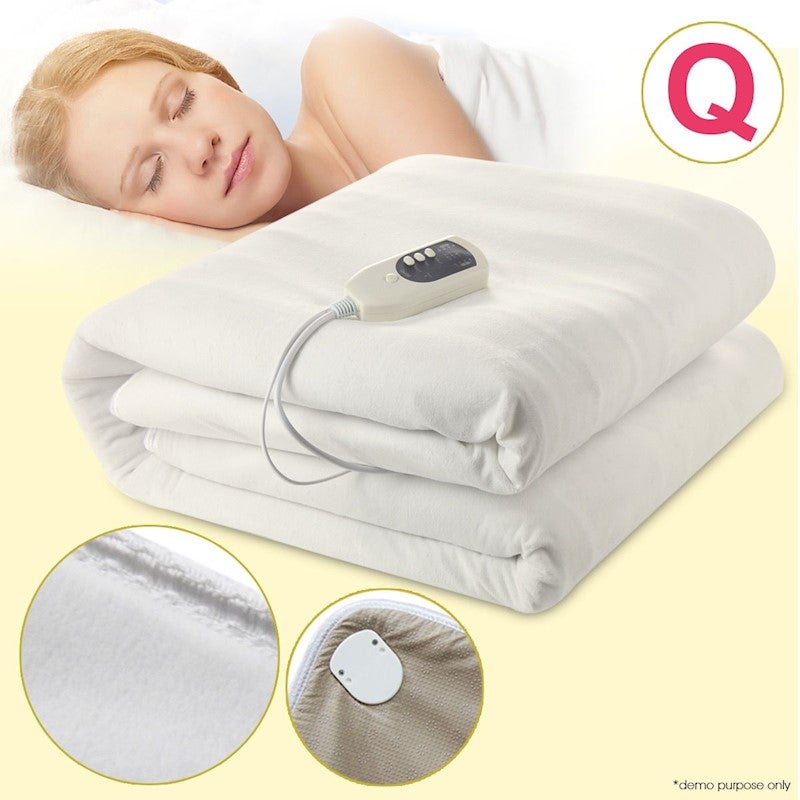 Buy QueenSize Electric Heated Fleece Velvet Blanket MyDeal