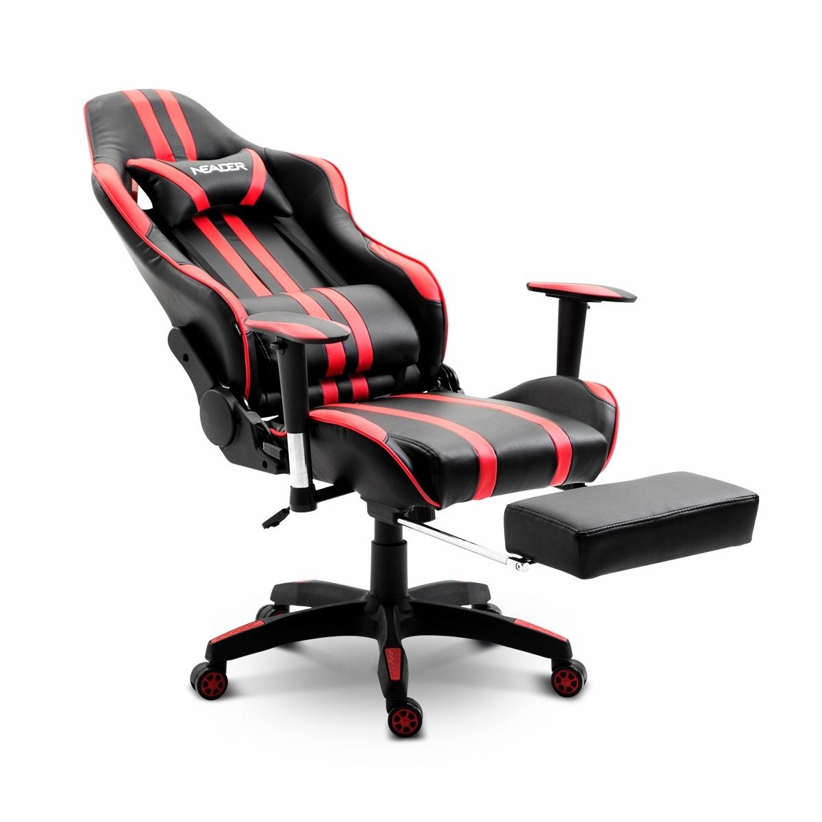 Buy PU Leather Gaming Chair Adjustable Swivel Office Racing Seat Red And Black - MyDeal