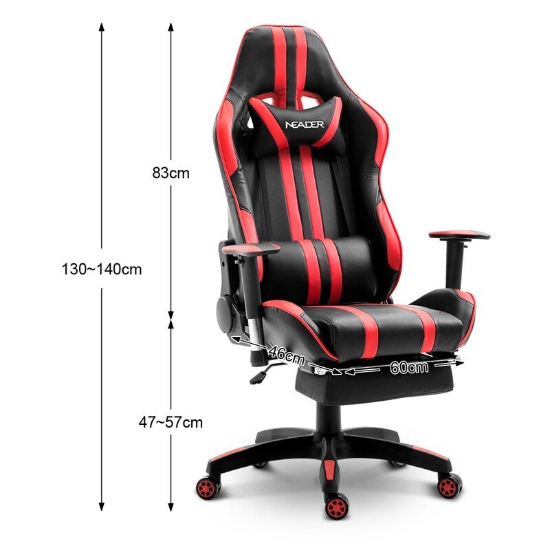 Pu Leather Gaming Chair Adjustable Swivel Office Racing Seat Red And Black Buy Leather Office Chairs 363897