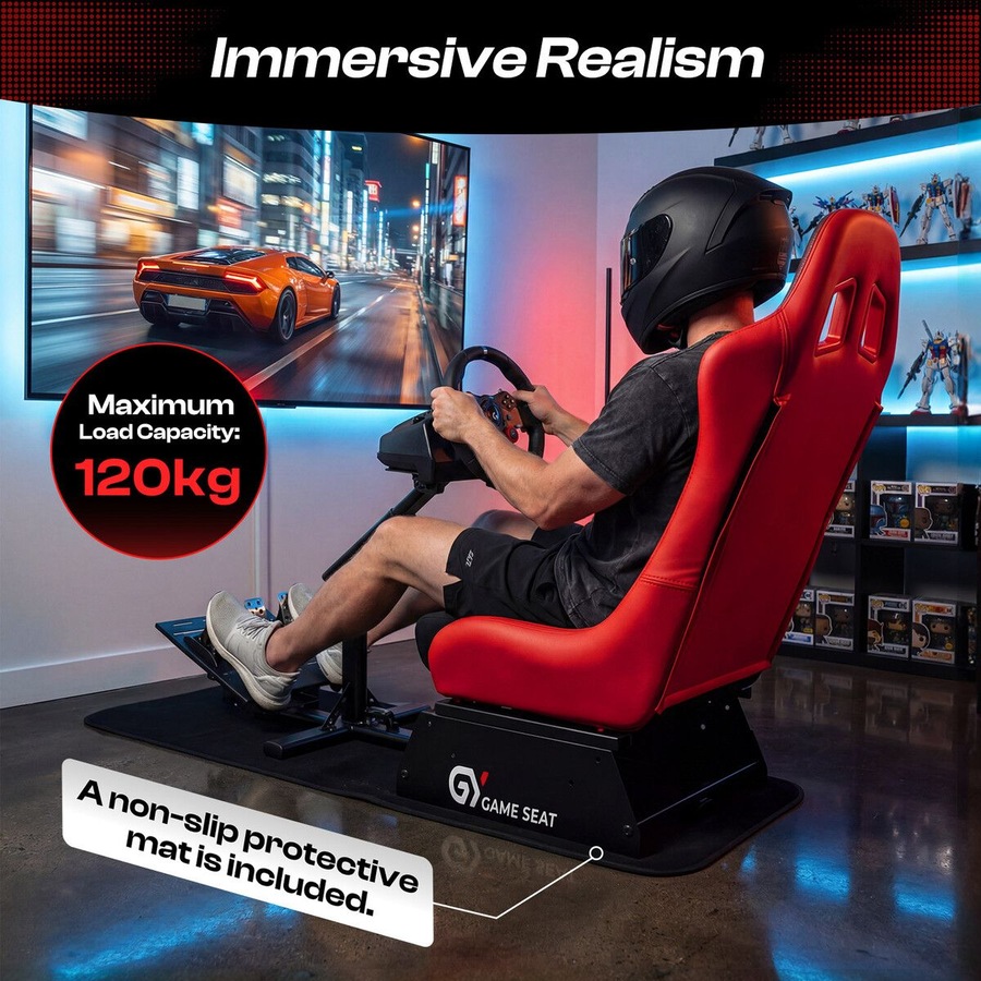 Racing Simulator Cockpit Sim Steering Wheel Stand Gaming Chair Foldable Adjustable Seat Logitech Thrustmaster MOZA PXN SIMAGIC Xbox PS4 PS5 Accessory
