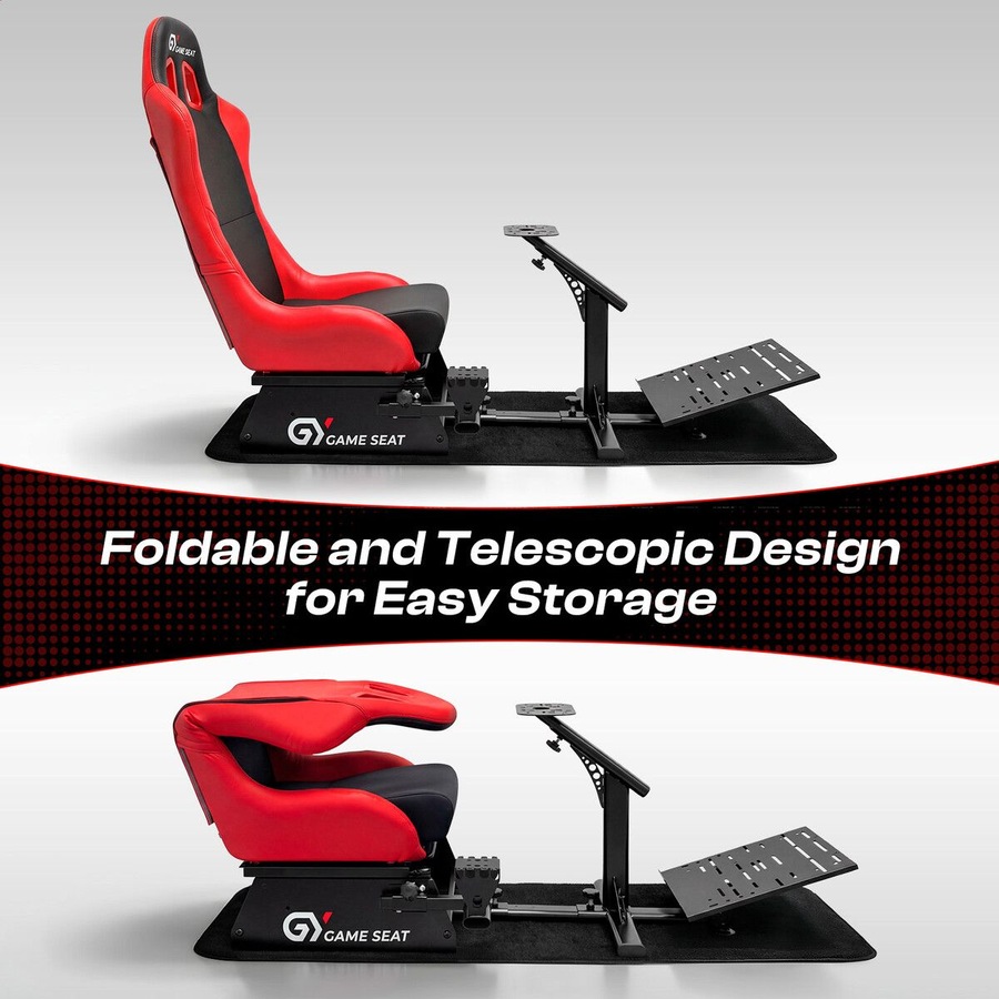 Racing Simulator Cockpit Sim Steering Wheel Stand Gaming Chair Foldable Adjustable Seat Logitech Thrustmaster MOZA PXN SIMAGIC Xbox PS4 PS5 Accessory