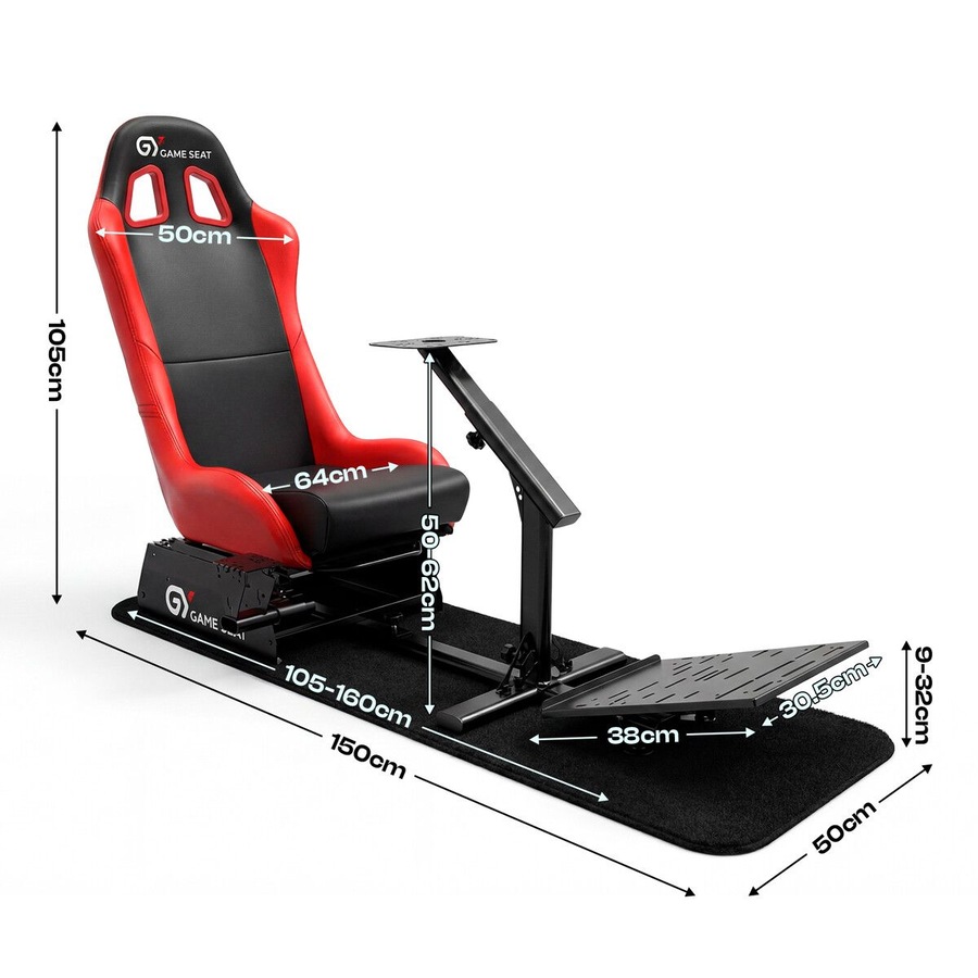 Racing Simulator Cockpit Sim Steering Wheel Stand Gaming Chair Foldable Adjustable Seat Logitech Thrustmaster MOZA PXN SIMAGIC Xbox PS4 PS5 Accessory