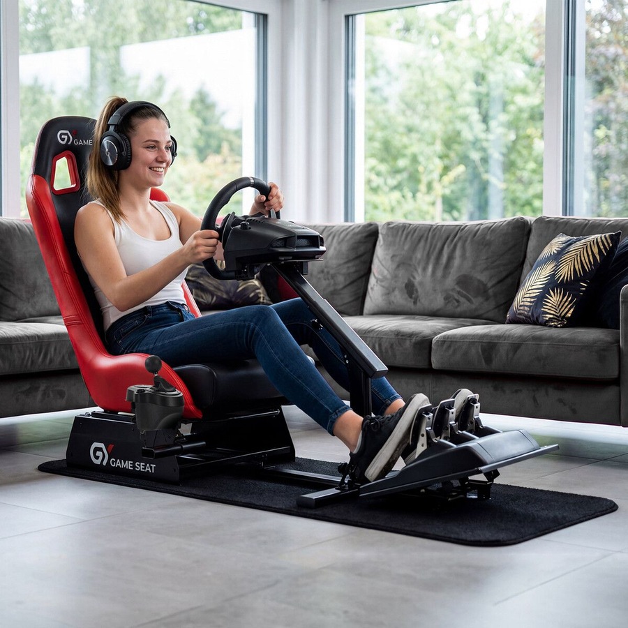 Racing Simulator Cockpit Sim Steering Wheel Stand Gaming Chair Foldable Adjustable Seat Logitech Thrustmaster MOZA PXN SIMAGIC Xbox PS4 PS5 Accessory