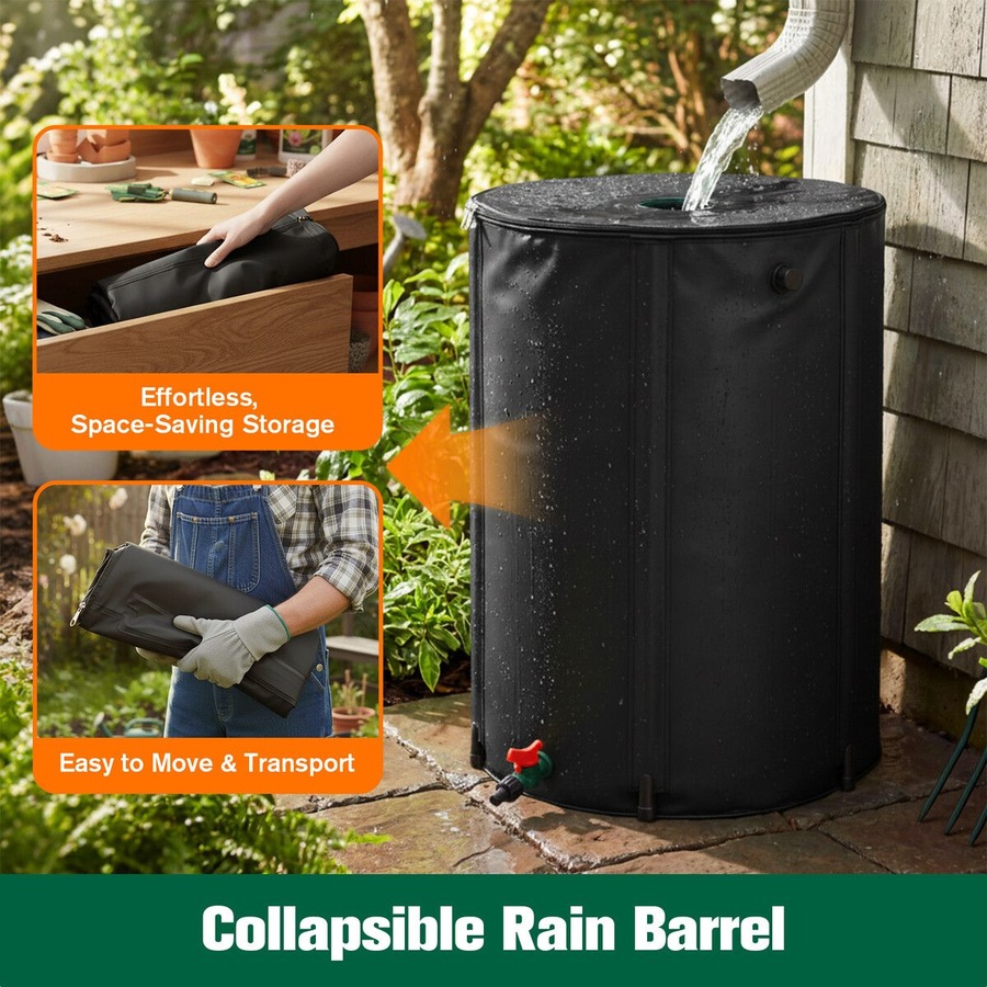 Buy Rain Water Tank Barrel 225L Rainwater Storage Collection System ...