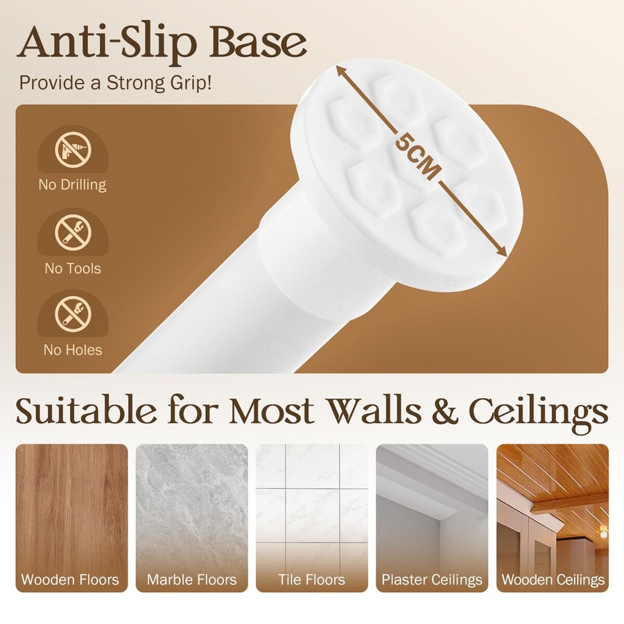 Room Divider Curtain Rod Tension No Drill Temporary Wall Partition Separation Privacy Separator Adjustable Floor to Ceiling Office Living Sitting Space