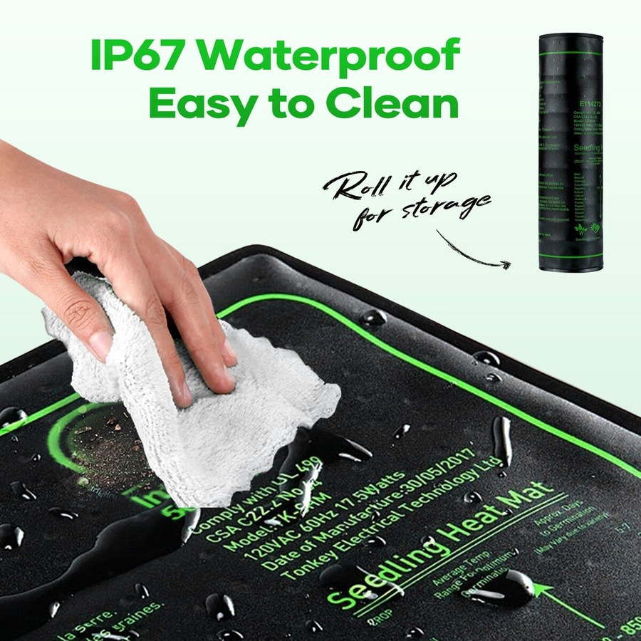 Seedling Heat Mat Map 160W Temperature Controller Plant Seed Heating Pad Thermostat Propagation Hydroponic Warming Germination Starter Sprout 121x53cm