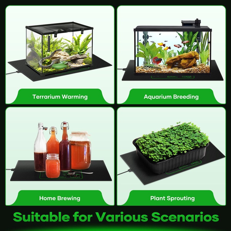 Seedling Heat Mat Map 160W Temperature Controller Plant Seed Heating Pad Thermostat Propagation Hydroponic Warming Germination Starter Sprout 121x53cm