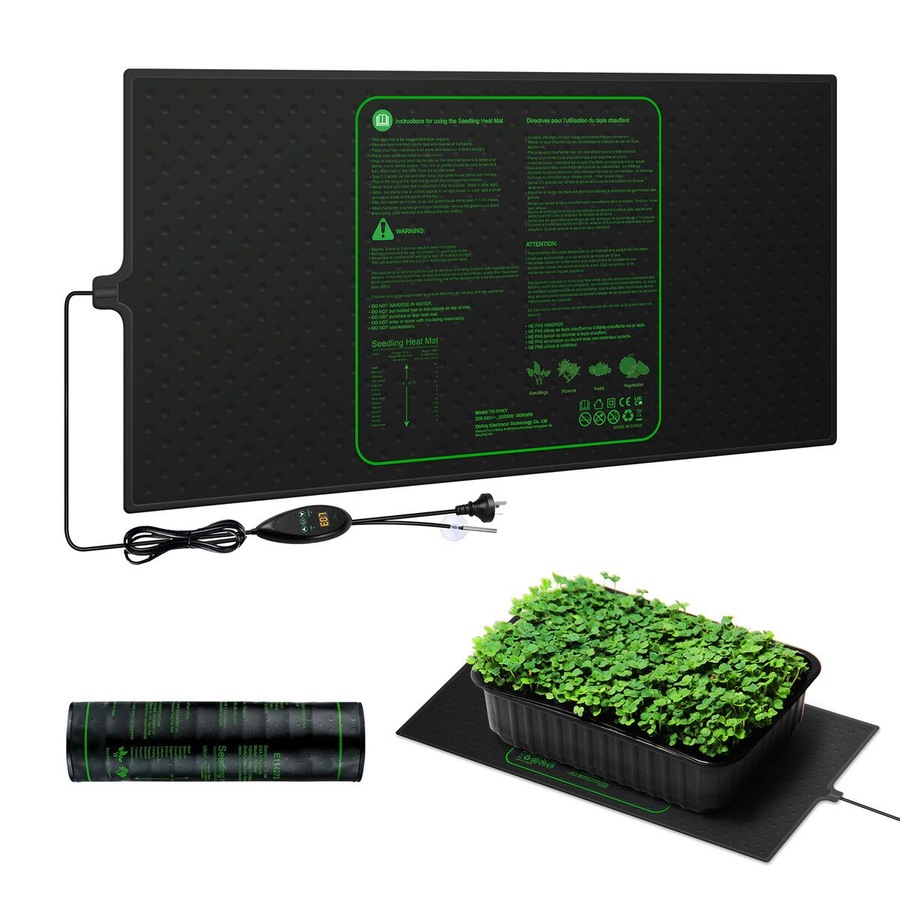 Seedling Heat Mat Map 160W Temperature Controller Plant Seed Heating Pad Thermostat Propagation Hydroponic Warming Germination Starter Sprout 121x53cm