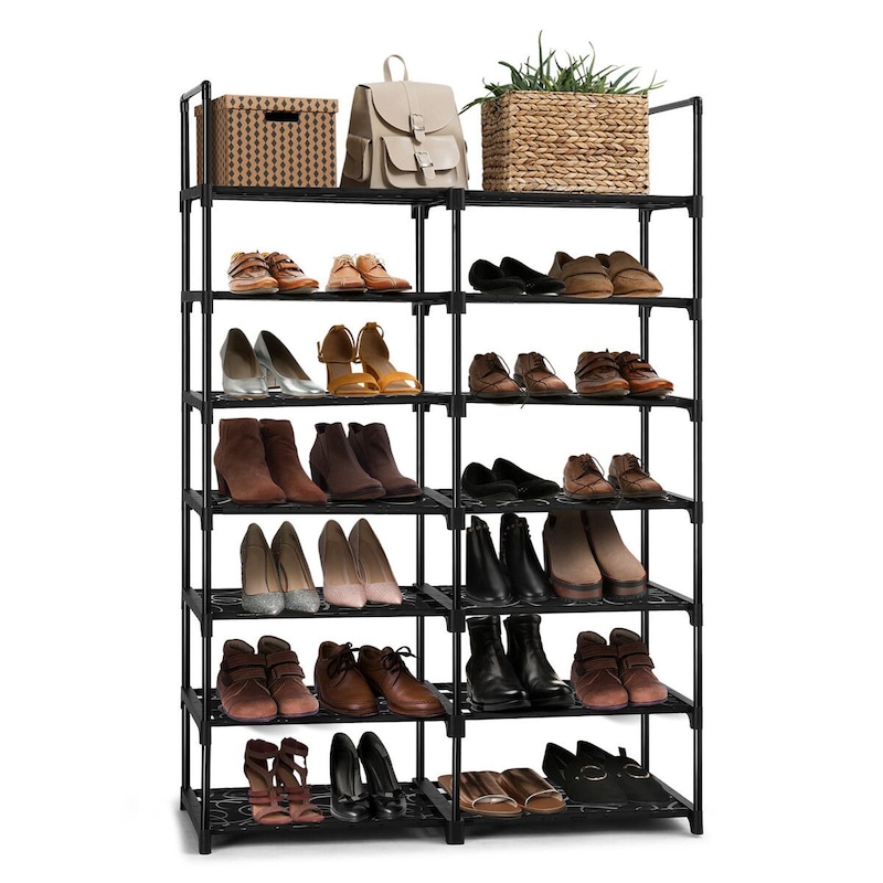 Buy Shoe Rack 7 Tiers Storage Shelving 30 Pairs Shoes Boots Organiser ...